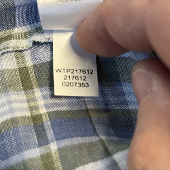 J. Jill Love Linen White Blue & Green Plaid Long Sleeve Tunic Size Small Petite - Picture 8 of 8